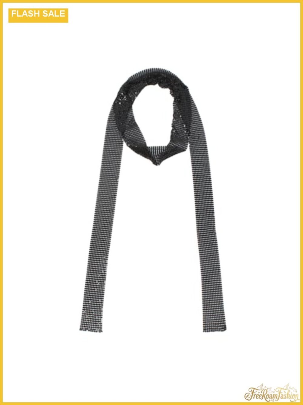 Metal Sequin Long Narrow Neck Scarf Neck Tie Neckerchief